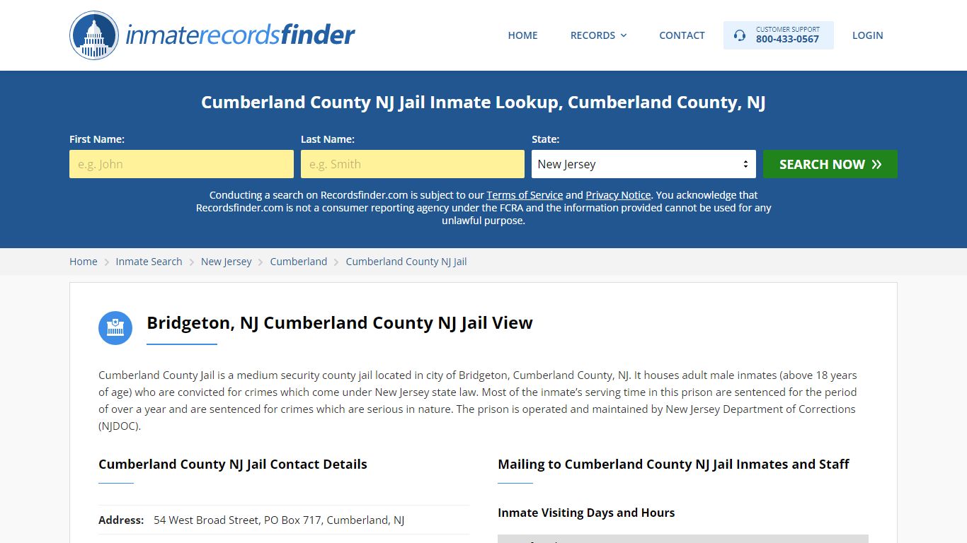 Cumberland County NJ Jail Roster & Inmate Search, Cumberland County, NJ ...